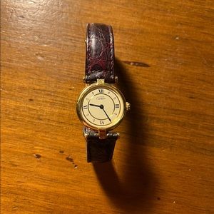 CARTIER Must De Cartier Vermeil Gold Sterling Silver circle Cream Dial Watch